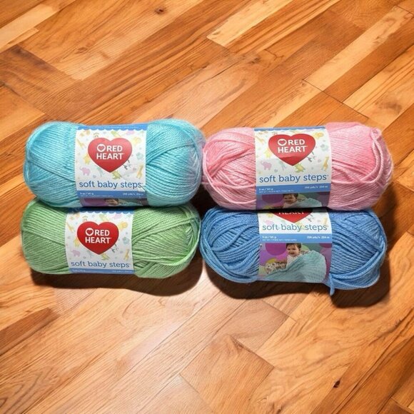 Red Heart Soft Baby Steps Yarn Discontinued ONE Skein of Blue, Pink, Aqua CHOICE - Picture 9 of 9
